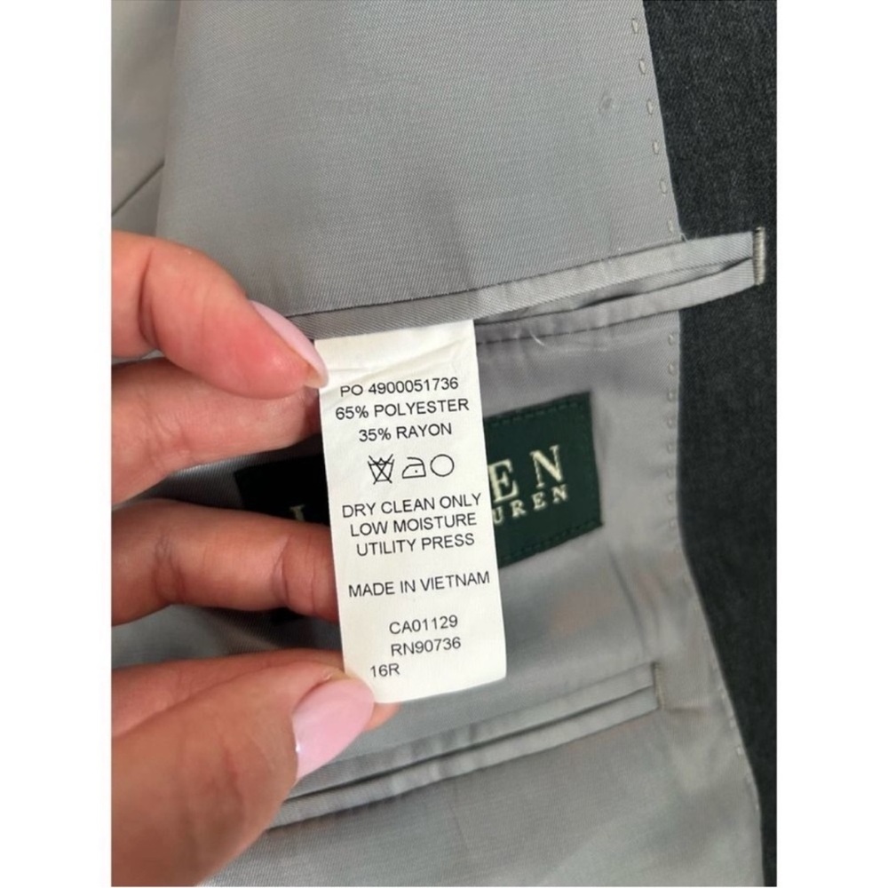 Ralph Lauren Gray Vintage Double Breast Straight Cut Blazer Size S (16R) EUC - Picture 4 of 10